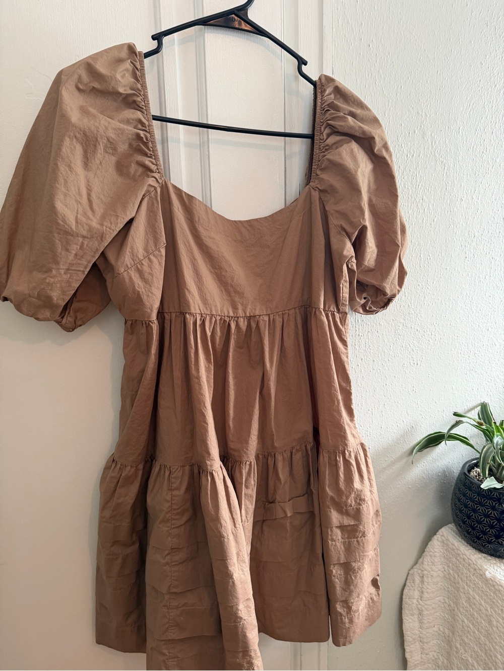 American Eagle Outfitters Camel/Tan Tiered Mini Dress
